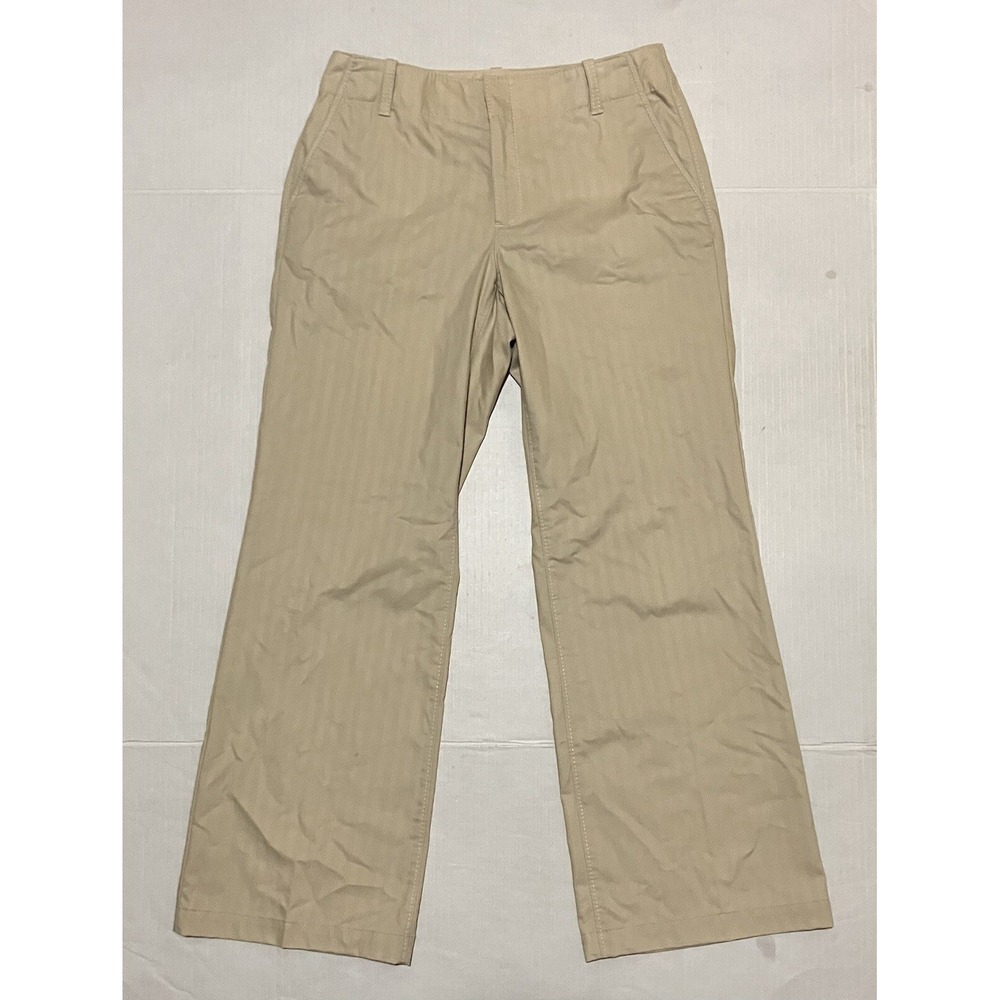 Banana Republic Pants Womens 6 Harrison Beige Khaki Wide Leg High Rise Stripes